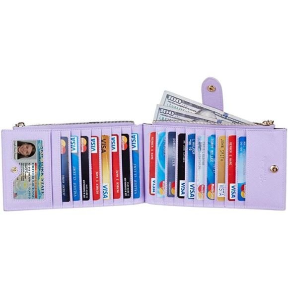 Womens Wallet RFID Blocking Bifold Multi Card Case Wallet with Zipper Pocket - Picture 4 of 5